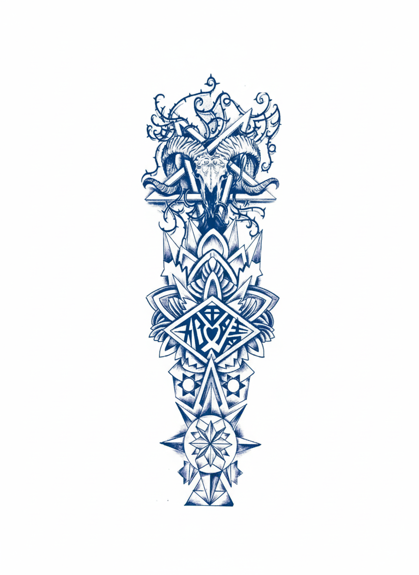 Tribal ★ Keçi Totemi (Yarı Kalıcı Dövme)