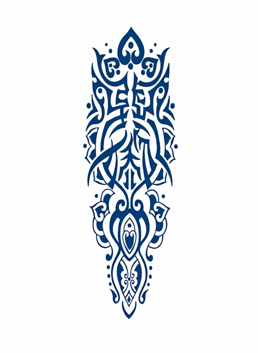 Tribal ★ Kraliçe Motifi (Yarı Kalıcı Dövme)