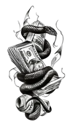 Sürüngenler ★ Parayı Saran Yılan, Dolar (Geçici Dövme)