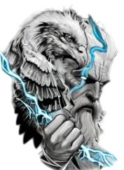 Mitoloji ★ Zeus ve Kartal Yıldırım Tanrısı (Geçici Dövme)