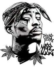 Efsanevi ★ 2PAC Two Pac Rapçi RIP Model (Geçici Dövme)