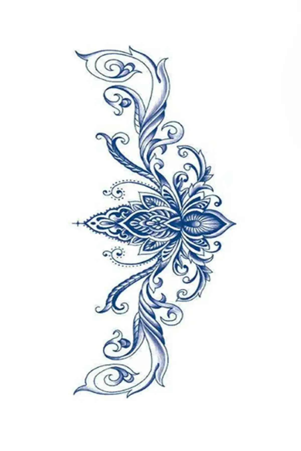 Doğa ★ Kraliçe Lotus Göğüs-Sırt Modeli (Yarı Kalıcı Dövme)