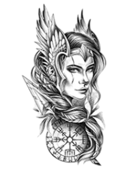 Kadın Figürleri ★ Valkür Savaşçı Kadın Ragnarok Valhalla (Geçici Dövme)