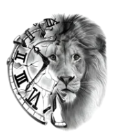 Yırtıcılar ★ Yarı Aslan Yarı Saat (Geçici Dövme)