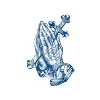 Eller ★ Dua Edip Haç Tutan Dövmeli El Kartel Model (Yarı Kalıcı Dövme)