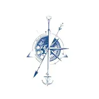 Denizci ★ Klasik Pusula Modeli (Yarı Kalıcı Dövme)