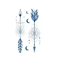 Karmaşık ★ Gözlü Ok ve Hilaller (Yarı Kalıcı Dövme)