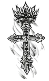 Sembol ★ Haç ve Kral Tacı Modeli (Geçici Dövme)