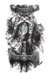 Efsanevi ★ Viking, Savaşçı Modeli (Geçici Dövme)