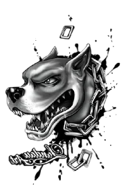 Yırtıcılar ★ Pitbull Köpek Modeli (Geçici Dövme)