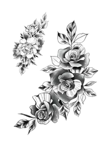 Doğa ★ Çoklu Gül Modeli (Geçici Dövme)