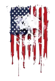 Sembol ★ Kuru Kafa, Kafatası ve ABD Amerika Birleşik Devletleri Bayrağı