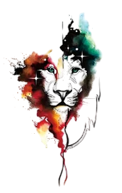 Yırtıcılar ★ Renkli Aslan Modeli (Geçici Dövme)