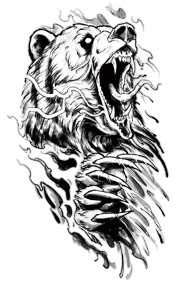 Yırtıcılar ★ Kükreyen Ayı (Geçici Dövme)