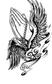 Eller ★ Dua Eden Kanatlı El (Geçici Dövme)