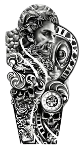 Efsanevi ★ Sokrates, Göz, Saat Mitolojik Model (Geçici Dövme)