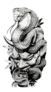 Sürüngenler ★ Kobra Yılanı, Şeytan Modeli (Geçici Dövme)