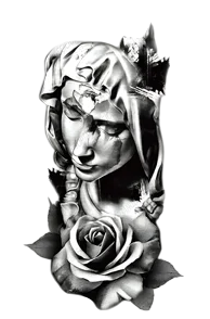 Kadın Figürleri ★ Gül ve Kız Modeli (Geçici Dövme)