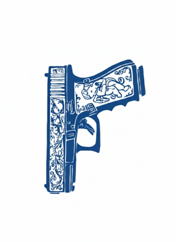 Silahlar ★ Glock-17 Melek Desenli Tabanca (Yarı Kalıcı Dövme)