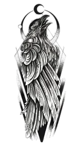 Kuşlar ★ Karga Diriliş Modeli (Geçici Dövme)