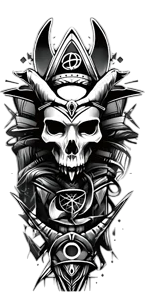 Kuru Kafalar ★ Japon Samuray Kafatası Modeli (Geçici Dövme)