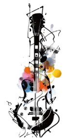 Müzik ★ Renkli Gitar Modeli (Geçici Dövme)