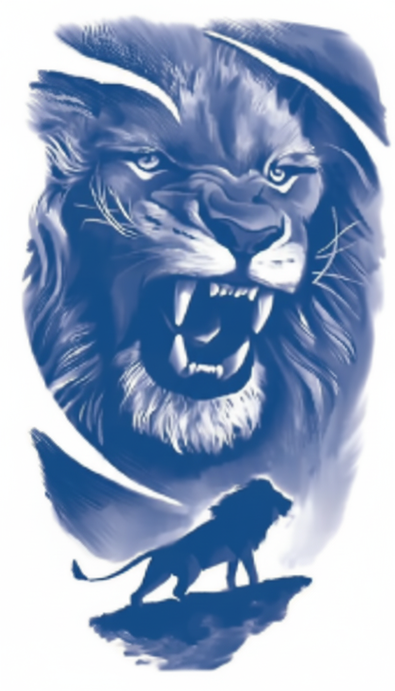 Yırtıcılar ★ Kükreyen Aslan Kral (Yarı Kalıcı Dövme)