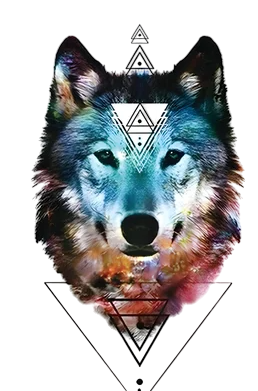 Yırtıcılar ★ Renkli Kurt Modeli (Geçici Dövme)