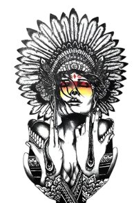 Kadın Figürleri ★ Kızıl Derili Kadın Modeli (Geçici Dövme)