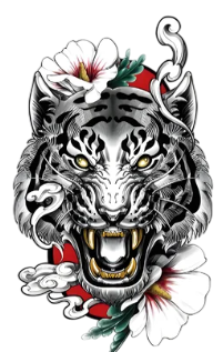 Yırtıcılar ★ Renkli Kaplan Modeli (Geçici Dövme)