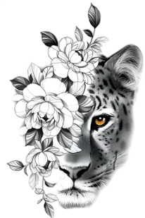 Yırtıcılar ★ Çita, Çiçek Modeli (Geçici Dövme)