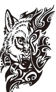 Yırtıcılar ★ Tribal Kurt Modeli (Geçici Dövme)