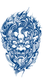 Mitolojik ★ Foo Dog Çin Koruyucu Aslan (Yarı Kalıcı Dövme)