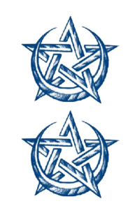 Sembol ★ Pentagram, Yıldızlar ve Hilaller (Yarı Kalıcı Dövme)