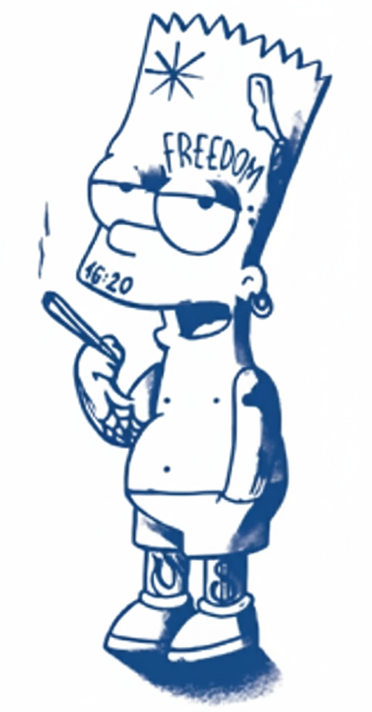 Efsanevi ★ Ergen Sigaralı Simpson (Yarı Kalıcı Dövme)