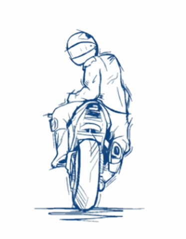 Efsanevi ★ Motora Binen Motorcu (Yarı Kalıcı Dövme)