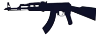 Silahlar ★ Siyah Rus Yapımı Taaruz Tüfeği AK-47 Kalashnikov Keleş Modeli (Yarı Kalıcı Dövme)