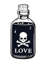 Karmaşık ★ Love is Toxic, Kuru Kafalı Zehir Şişesi (Yarı Kalıcı Dövme)