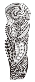 Tribal ★ Dikenli Klasik Tribal Modeli Timsah Dişi (Geçici Dövme)