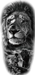 Yırtıcılar ★ Aslan ve Kız Çocuğu (Geçici Dövme)
