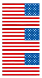 Sembol ★ ABD, USA, Amerika Birleşik Devletleri Bayrağı Üçlü 3'lü (Geçici Dövme)